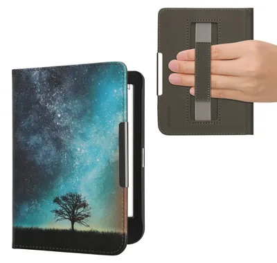 Produktbild von kwmobile Schutzhülle für Kobo Clara BW / Clara Colour / Tolino Shine (5) / Shine Color Hülle - eReader Flip Case mit Handschlaufe und Auto Sleep
