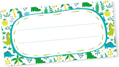 Produktbild von itenga 40x Buchetiketten Dinos 9x4,5cm Namensetiketten Heftetiketten Schuletiketten