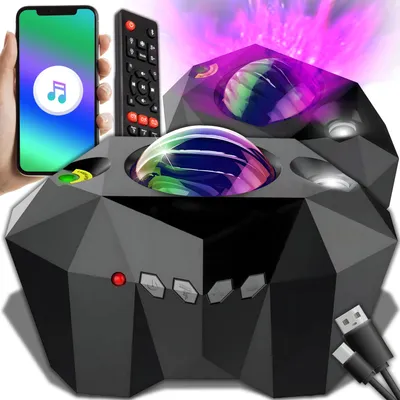 Zdjęcie produktu dla Projektor Gwiazd Zorza Polarna Księżyc Lampka Nocna Rzutnik Kosmos Bt Pilot