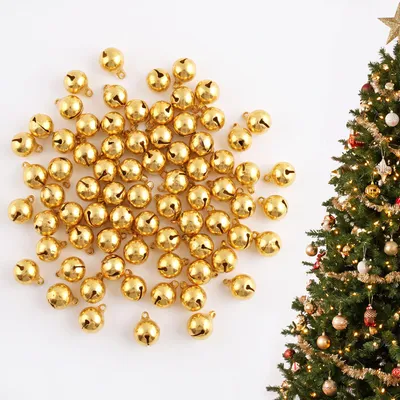 Goldene Glöckchen 12 mm, 120 Stück für Weihnachtsdeko
