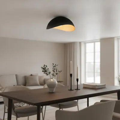 Productafbeelding van Plafondlamp Opsi zwart met goud Ø 50cm, AI-gegenereerde afbeelding