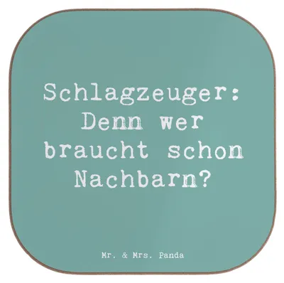 Produktbild von Mr. & Mrs. Panda Tischuntersetzer Spruch Schlagzeuger Spruch - Meeresbrise - Geschenk, Band, Beats, gläseruntersetzer, Präsenz, Untersetzer für Gläser, Musik, Glas