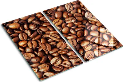 Produktbild von Tulup Glas-Herdabdeckplatte - 2x30x52cm - Glaskeramikkochfeld-Abdeckung Spritzschutz Zweiteilig Kaffeebohnen