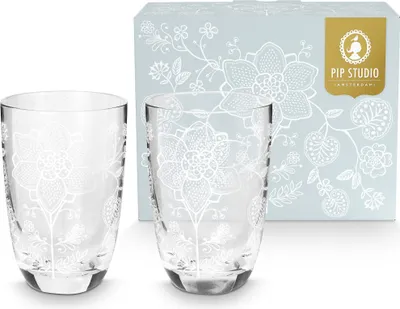 Produktbild von PIP STUDIO Flower White Longdrinkglas 400ml Set2