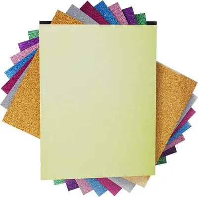 Produktbild von 9-teiliges PolyurethanGlitzer-Transferfolie Set 30,5x25,4 cm – Bunte Hitzeübertragungsfolie für DIY Kleidung, T-Shirts & Taschen