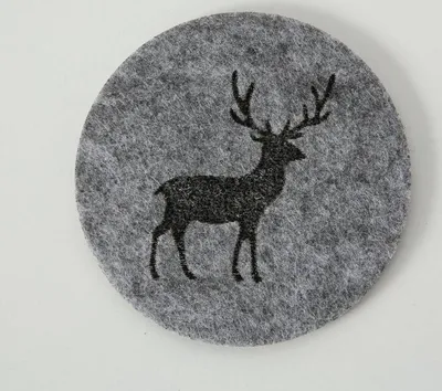Produktbild von Untersetzer Tjark Polyester Motiv Hirsch/Hirschkopf Ø 10 cm 2 x 6 tlg