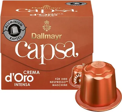Immagine prodotto di Dallmayr Capsa Crema dOro Intensa, capsula compatibile Nespresso, capsula caffè, caffè tostato, caffè, 10 capsule, 56 g