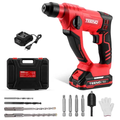 Produktbild von TEENO Akku-Bohrhammer, Lieferung mit Akku und Ladegerät, Schlagkraft 1,2 J, Bohrleistung für Beton 14 mm
