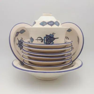 Immagine prodotto di Set di couscous Tebsi Sahel piatti blu - 8 persone