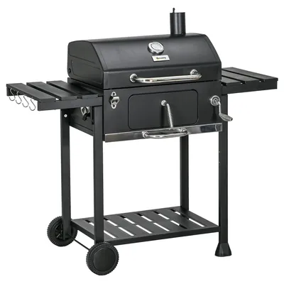 Produktbild von Outsunny Holzkohlegrill, Campinggrill mit zwei Grillrost, klappbar Seitenablage