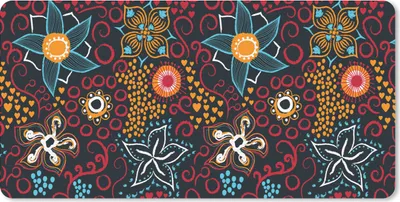 Produktbild von MuchoWow® Mauspad Mousepad Blumen - Rot - Muster 60x30 cm - Mousepads - Maus Mat - Pad - Mausunterlage - Nachhaltig
