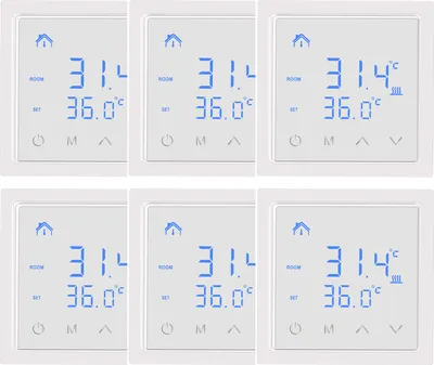 Produktbild von 6X Smart Thermostat 16A Raumthermostat elektrische Heizungssteuerung Fußbodenheizung, mit LED-Touchscreen, für zu Hause Büros Einkaufszentren Hotels