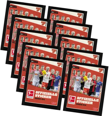 Produktbild von Topps Bundesliga Sticker 2024 - Fußball Sammelsticker - 10 Tüten