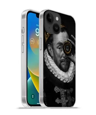 Produktbild von MuchoWow® Handyhülle Schutzhülle Hülle für Apple iPhone 14 - Softcase Kunst - Gold - Schwarz - Weiß Silikon Softcase Handy Hülle - Mobiltelefonhülle