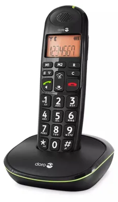 Image de Téléphone sans fil dect noir - Doro - DOROPHONEEASY100W -