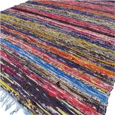 Imagen del producto de Alfombra de trapo de lujo de 153 x 90 cm - Azul