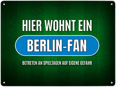 Produktbild von Hier wohnt ein Berlin-Fan Metallschild XXL