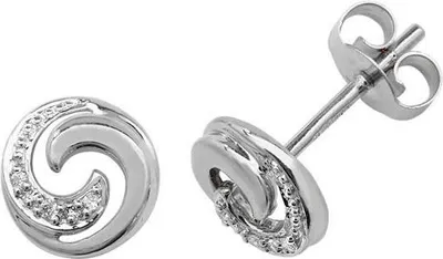 Produktbild von 9 Karat (375) Weißgold Damen - Diamant Paar Ohrstecker Brillant-Schliff GH - SI - 8mm*8mm; TRS158069KW