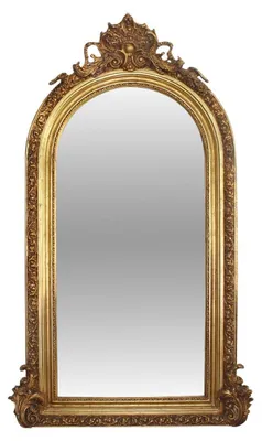 Immagine prodotto di Specchio da parete in stile barocco, collezione Casa Padrino, ideale per il soggiorno, finitura dorata, dimensioni 110 x 210 cm. Specchio decorativo