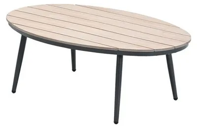 Produktbild von Garden Impressions Margriet Beistelltisch oval- 120x75xH45 cm carbon black/light teak Vironwood
