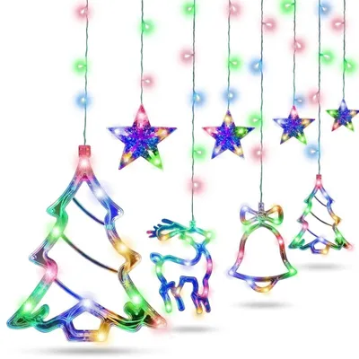 Produktbild von LED Lichtervorhang Weihnachtsdekoration 8 Modi USB-Anschluss 250cm, KI-generiertes Bild