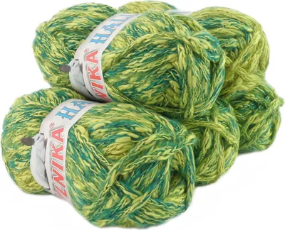 Produktbild von 500g Strick-Garn Halina by Vlnika Strick-Wolle Farbauswahl, Farbe:708 gelbgrün-blaugrün