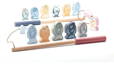 Produktbild von Cubika Pastellfischen – Holzspiel, 14 Teile