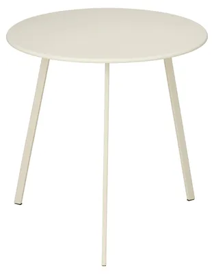 Produktbild von Mica Decorations Seattle Beistelltisch für Außenbereich - Runder Couchtisch - Pflanzentisch und Kaffeetisch - H45 x Ø38 cm - Metall - Cremefarben