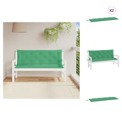 Immagine prodotto di vidaXL Cuscini per panca da giardino 2 pz. Verde 150x50x7 cm Tessuto Oxford - Cuscino di seduta