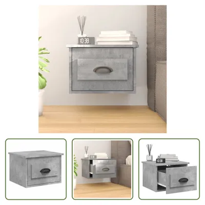 Produktbild von The Living Store Wand-Nachttisch Betongrau 41,5x36x28 cm