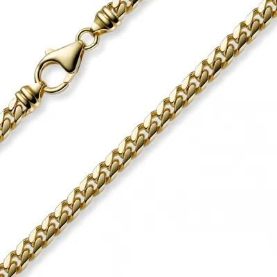 Produktbild von 5mm Armband Panzerkette oval diamantiert massiv, 585 Gold Gelbgold, 21cm