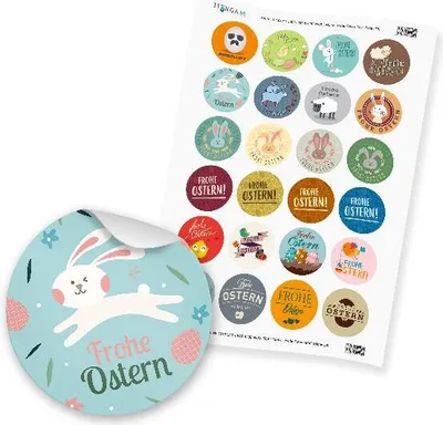 Produktbild von itenga Stickerbogen Frohe Ostern Mix (Motiv 58)