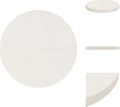 Produktbild von vidaXL Tischplatte Weiß Ø30x2,5 cm Massivholz Kiefer -  Tischplatten