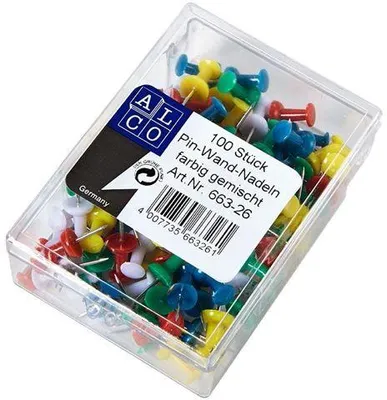 Produktbild von Pinnwandnadel 7,5mm sortiert VE=10x100 Stück