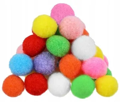 Zdjęcie produktu dla Pompony do majsterkowania kolorowe filcowe 3 cm zestaw 100 szt.