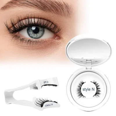 Immagine prodotto di Ciglia finte magnetiche con applicatore, senza colla, aspetto naturale, riutilizzabili, 1 paio (modello N-8)