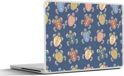 Produktbild von MuchoWow® Laptop Aufkleber Sticker Cover Muster - Schildkröte - Tiere - Kinder - Kinder 36.5x27.5 cm - Laptop-Sticker