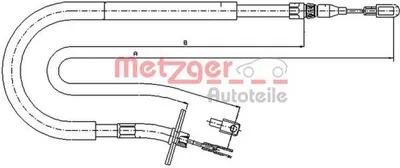 Produktbild von METZGER Handbremsseil Seilzug Feststellbremse passend für MERCEDES-BENZ SPRINTER 3-t Kasten (903) Hinten Links 10.9875