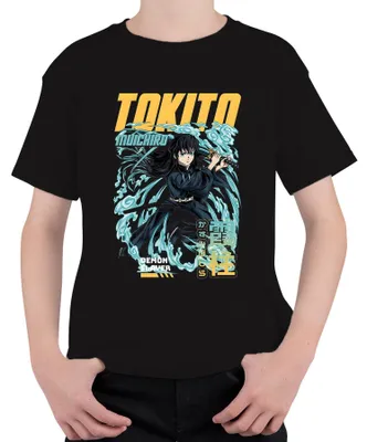 Produktbild von Demon Slayer Tokito Muichiro Mist Hashira Nebel Schwert Geschenk Kinder T-Shirt, Schwarz, 140