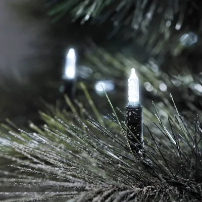 Produktbild von Konstsmide - LED Minilichterkette, 120 kalt weiße Dioden, 24V Außentrafo, grünes Kabel ; 6060-200
