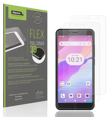 Produktbild von 2x Full Cover Schutzfolie matt für Konrow Touch 55 Panzerfolie Anti-Shock