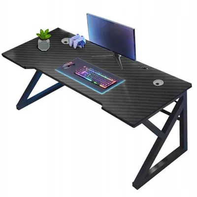 Obrázek produktu pro Moderní černý karbonový herní stůl 120 cm