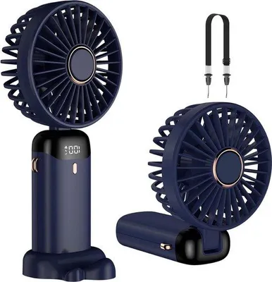 Obrázek produktu pro Ruční ventilátor – 5 rychlostí – vestavěná baterie 4200 mAh – skládací USB ruční ventilátor – do kanceláře i ven
