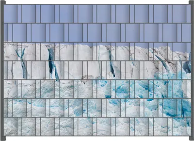 Produktbild von Wallario Zaunsichtschutz mit Motiv Gletscher im arktischen Meer für Ein- und Doppelstabmatten Zäune in der Größe 200 x 140 cm