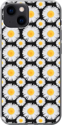 Produktbild von MuchoWow® Handyhülle Schutzhülle Hülle für Telefoonhoesje iPhone 13 Muster - Gänseblümchen - Blumen - Mädchen - Kinder - Kinder Silikon Softcase Handy Hülle - Karteninhaber