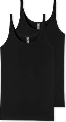 Produktbild von Schiesser Damen 2 er Pack Trägertop Gr. 46 schwarz
