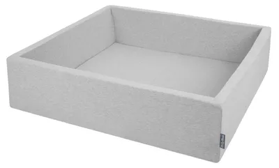Produktbild von KiddyMoon Bällebad groß Quadrat 120x30cm ohne Bälle - Bällepool Für Babys und Kinder Ballgrube Spielzimmer Babyspielzeug Spielplatz - Hellgrau