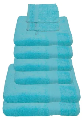 Zdjęcie produktu dla Zestaw ręczników dla dzieci Julie Julsen, kolor: baby blue. Zestaw zawiera: 8 elementów - 2 ręczniki kąpielowe, 4 ręczniki do rąk oraz 2 małe ręczniki do mycia twarzy (w prezencie).