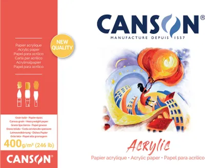 Immagine prodotto di CANSON C31067P009 CANSON Blocco di carta da disegno "Acrylic", 500 x 700 mm, 400 g/mq