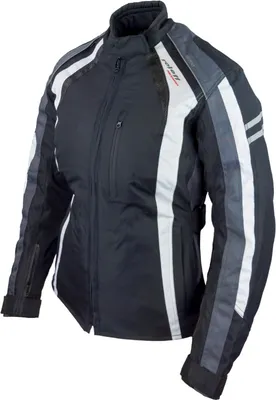 Produktbild von Roleff RO980 Damen Motorradjacke – Schwarz/Grau/Weiß, wasserdicht, atmungsaktiv & mit Protektoren Motorradjacke Roleff Größe: M,